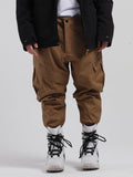 SMN Men's Coffee Waterproof Warm Loose Thin Breathable And Wear-Resistant Hip-Hop Double-Board Snowboard Pants