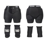 Gsou Snow Adult Black Ski Snowboard Protective Gear Shorts And Knee Pads Set