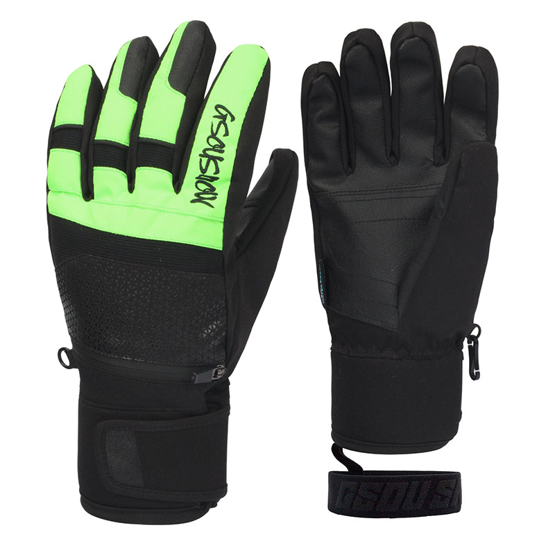 Gsou Snow Adult Unisex Multicolor Waterproof Wear-Resistant Five Finger Gloves