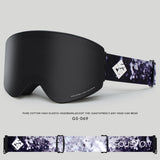 Gsou Snow Silberne zylindrische Skibrille für Erwachsene, beschlagfrei, austauschbare Linse, rahmenlose Schneebrille