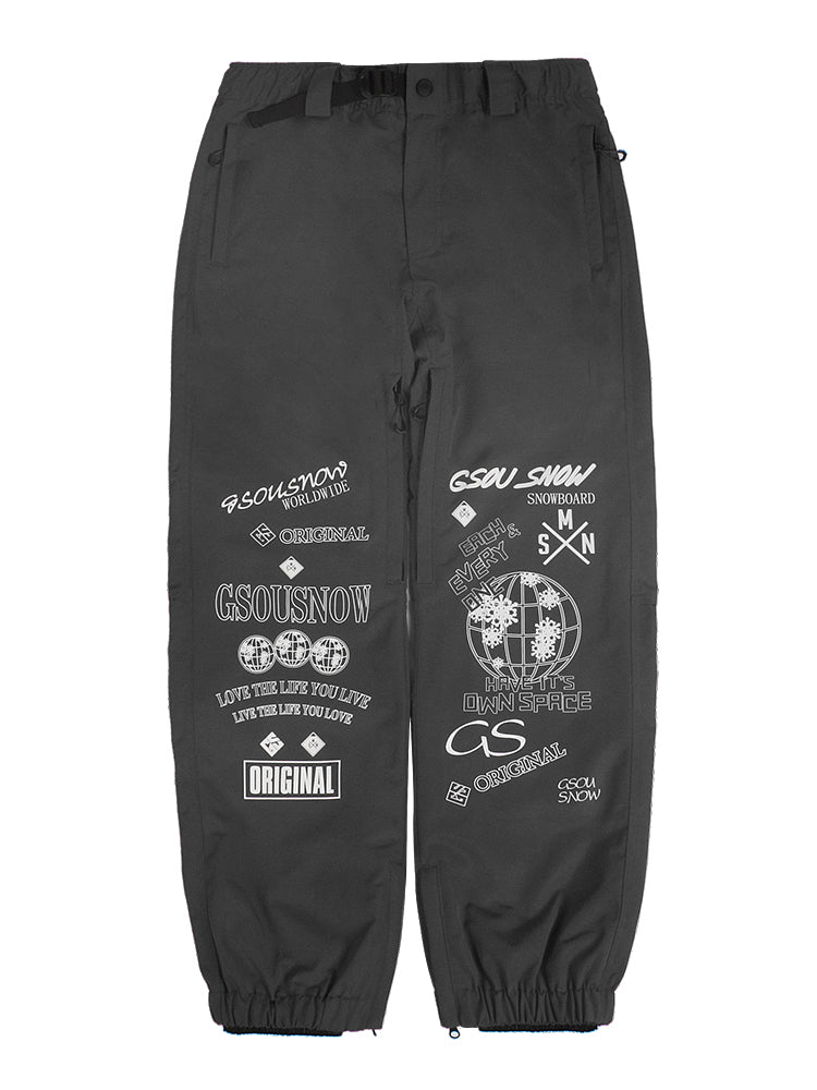 Gsou Snow Women's Black Print Ski Pants