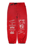 Gsou Snow Men's Red Print Ski Pants