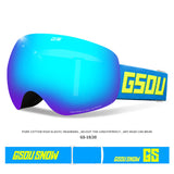 Gsou Snow Ski- und Snowboardbrille für Erwachsene, UV-Schutz, beschlagfrei, breite sphärische Linse