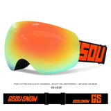 Gsou Snow Adult Winter Snow Sports Goggles With Anti-Fog Uv Protection Interchangeable Spherical Dual Lens