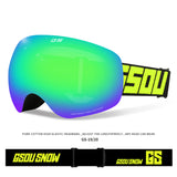 Gsou Snow Adult Ski Snowboard Goggles Uv Protection Smooth Air-Flow Panoramic View Adjustable Strap