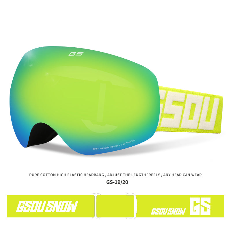 Gsou Snow Adult Ski Goggles With Frameless Spherical Uv Anti Fog Lens